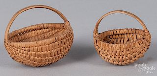 Two miniature splint melon baskets