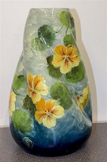A Ceramic Vase Height 13 3/4 inches.