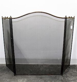 A Brass Fire Screen Height 33 inches.