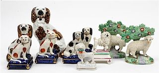 * A Collection of Ten Staffordshire Figures Height of tallest 7 inches.