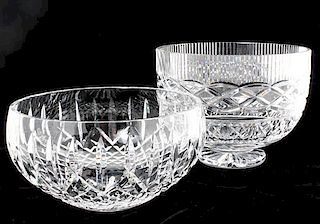 Two Waterford Cut Glass Bowls Diameter of larger 9 inches.