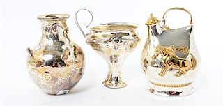 Two Ilias Lalaounis Silver Vessels, , together with another, two with certificates, all with individual fitted boxes.