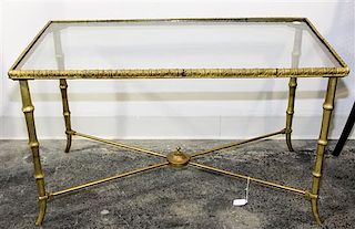 A French Gilt Metal Low Table Height 20 x width 34 x depth 18 inches.