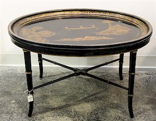 A Regency Lacquer Tray Width of tray 30 1/2 inches.
