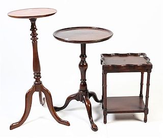 * Three Georgian Style Side Tables Height of tallest 31 1/2 inches.