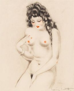 Louis Icart, (French, 1888-1950), Seated Nude