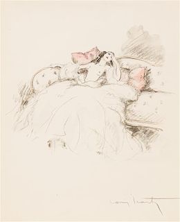 Louis Icart, (French, 1888-1950), Lady on Sofa