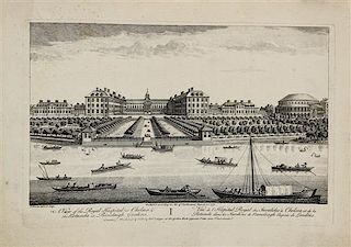 * A Group of British Architectural Engravings and Etchings, (18th/19th century), including a pair of architectural etchings by E