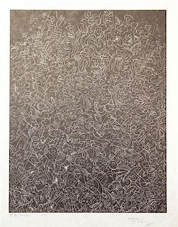 * Mark Tobey, (American, 1890-1976), Psaltery, 1st Form and Psaltery, 2nd Form, 1974