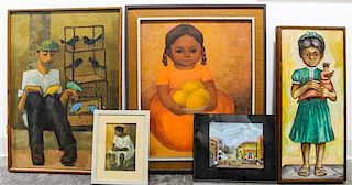 Various Artists, (Mexican, 20th century), A Group of 5 Works by A.G. Orozco, Luis Vezcali, Hector Ayala, Ernesto Zepeda and one