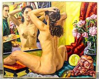 Richard Willenbrink, (American, b.1954), Self Portrait with Nude, 1990