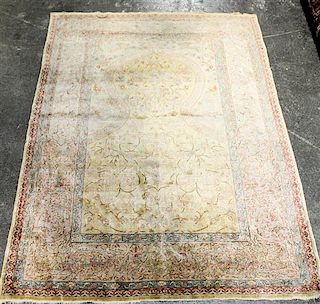 * A Persian Silk Prayer Rug 5 feet 4 inches x 3 feet 8 inches.