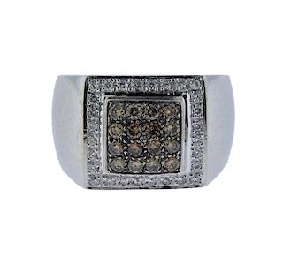 18k Gold White Fancy Diamond Ring 