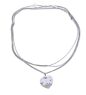Chopard Happy Curves Diamond 18k Gold Heart Pendant Necklace 