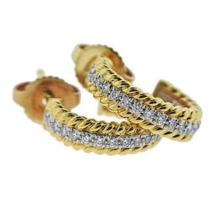 Tiffany &amp; Co Schlumberger Rope Hoop Diamond Earrings 