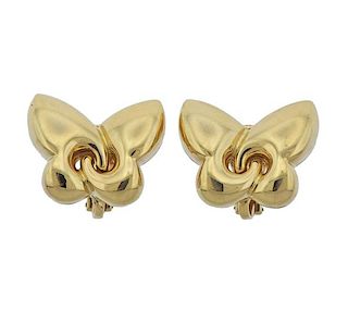 Bulgari Bvlgari 18k Gold Butterfly Earrings 