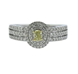 14k Gold Yellow Diamond Engagement Ring 