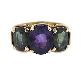 14K Gold Colored Stone Ring