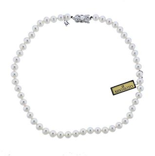 Mikimoto 18K Gold Pearl Necklace 