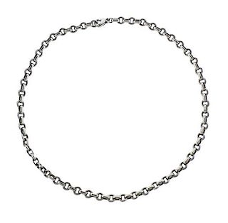 Tiffany &amp; Co Sterling Silver Donut  Link Chain Necklace 