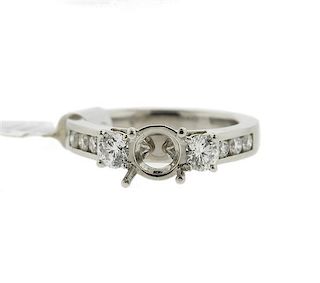 Martin Flyer Platinum Diamond Engagement Ring Mounting