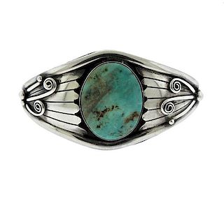 Native American Sterling Turquoise Bracelet 