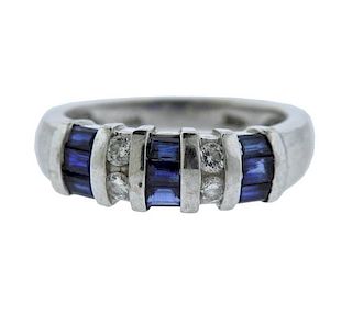 18k Gold Diamond Sapphire Ring
