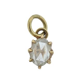 14k Gold Rose Cut Diamond Pendant 