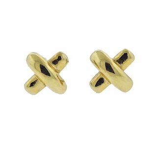 Tiffany &amp; Co 18K Gold X Earrings
