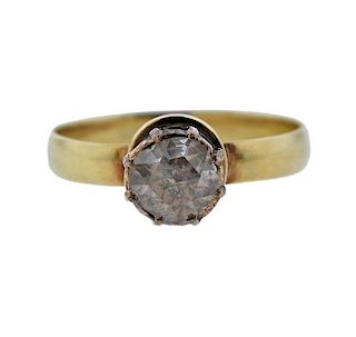 Antique 14K Gold Rose Cut Diamond Ring