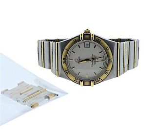 Omega Constellation Chronometer 18k Gold Steel Watch 12023000