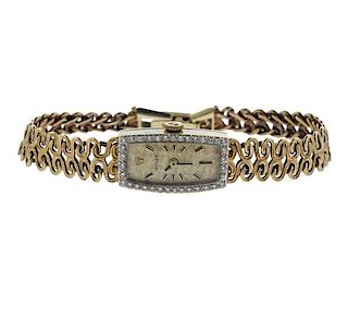 Vintage Rolex 14k Gold Diamond Lady&#39;s Watch 