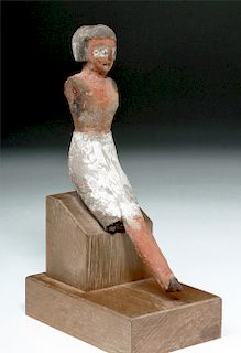 Egyptian Carved / Painted Wood Boatman