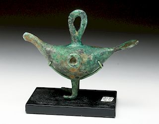 Greek Geometric Bronze Pendant - Bird Form