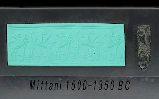 Mesopotamian Stone Cylinder Seal w/ Rollout