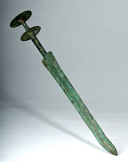 Luristan Bronze Pommel Sword w/ Double Discs
