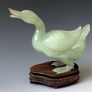 CHINESE ANTIQUE JADE OF DUCK 