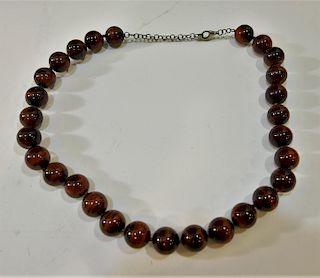 LARGE CAT'S EYE BEADS NECKLACE