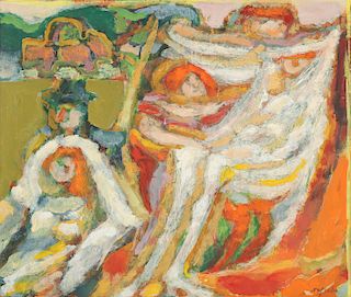 Harry Sefarbi (1917-2009) Bride Oil Painting