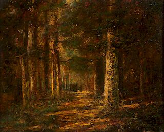 Attr. to Narcisse Virgile Diaz de la Pena (1808-1876) Barbizon Forest Painting