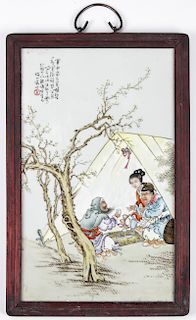 Chinese Republican Famille Rose Plaque