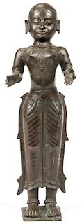  Cast Bronze Sculpture of a Female Deity, India