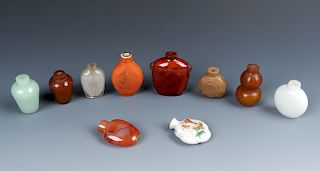 10 Antique Chinese Snuff Bottles