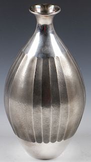 Fine Mid 20th c. Japanese Silver Vase