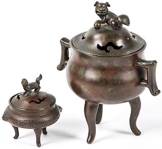 Two Chinese Bronze Censers