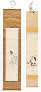 2 Japanese Hanging Scrolls