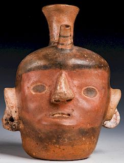Moche Pottery Portrait Vessel, Peru, AD 500-700