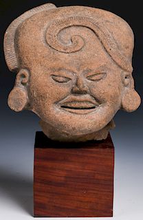 Fragmentary Head of Laughing Figure, "Sonriente", Veracruz, 700-900 AD