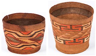 Two Northwest Native American Tlinget Baskets, Early 20th C
