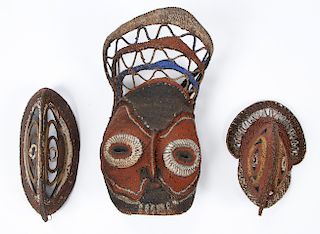 3 Abelam Yam Harvest Masks, Middle Sepik, PNG